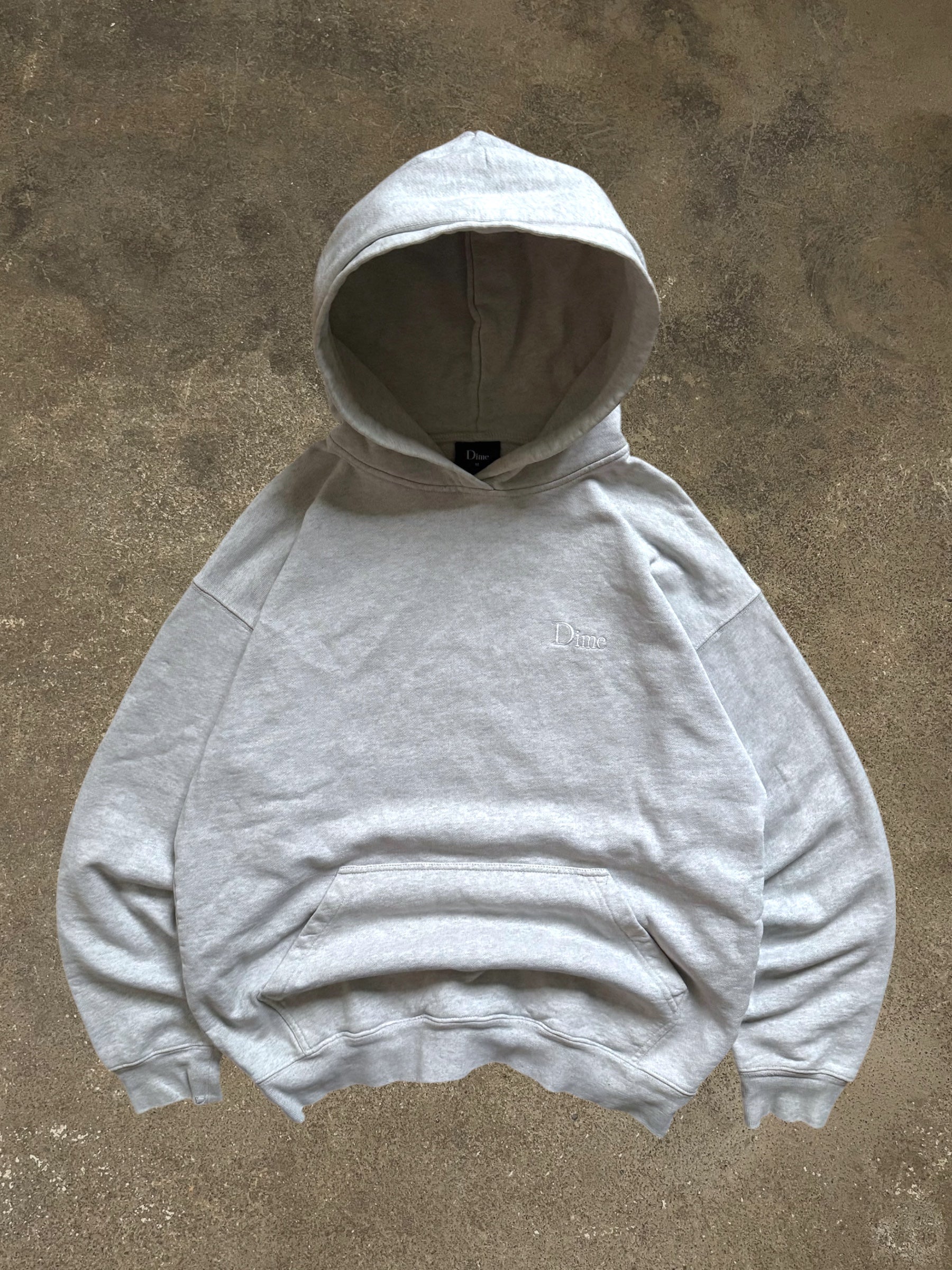 DIME GREY LITTLE LOGO HOODIE