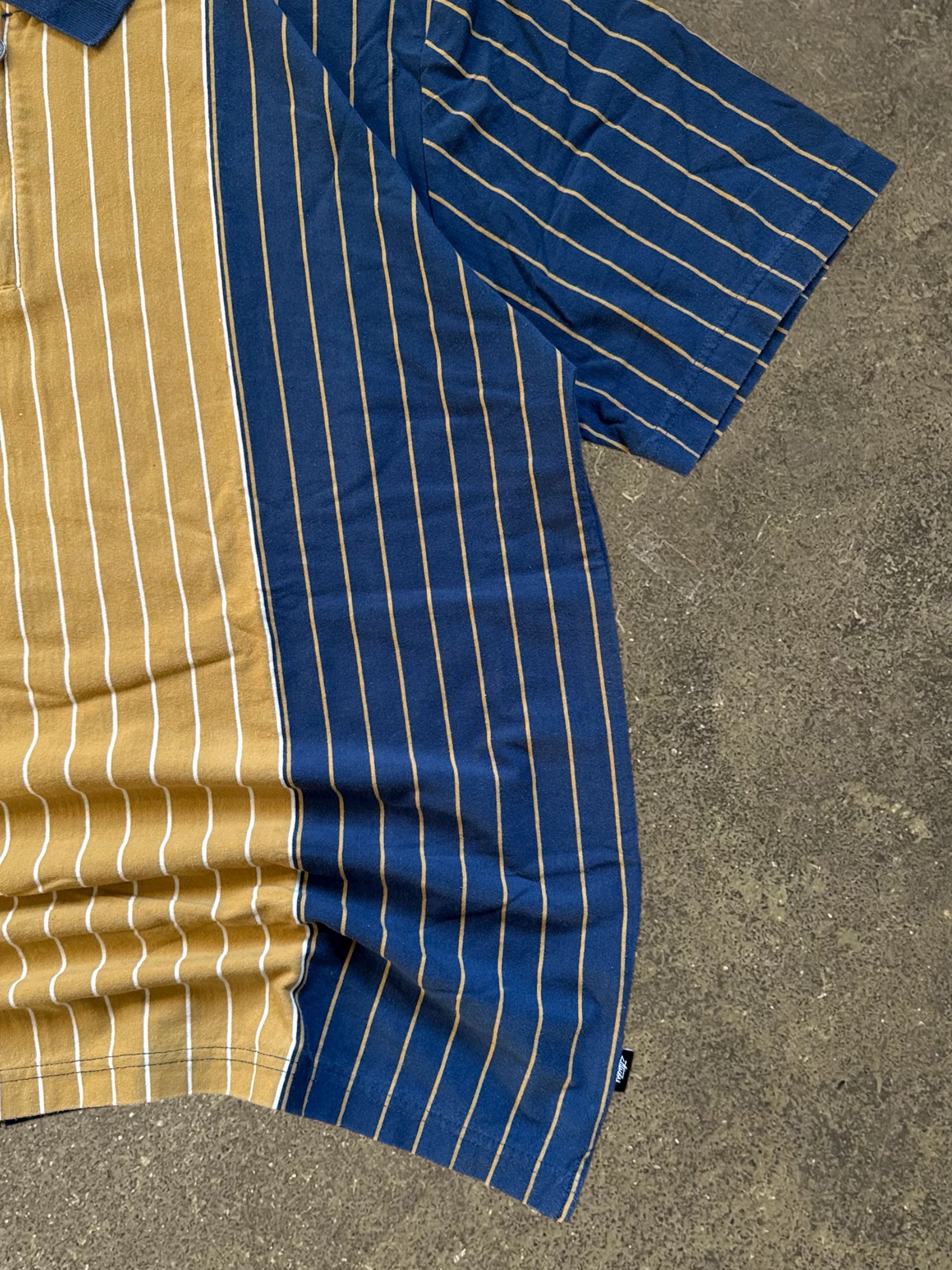 STÜSSY TIVOLI STRIPE QUARTER-ZIP T-SHIRT