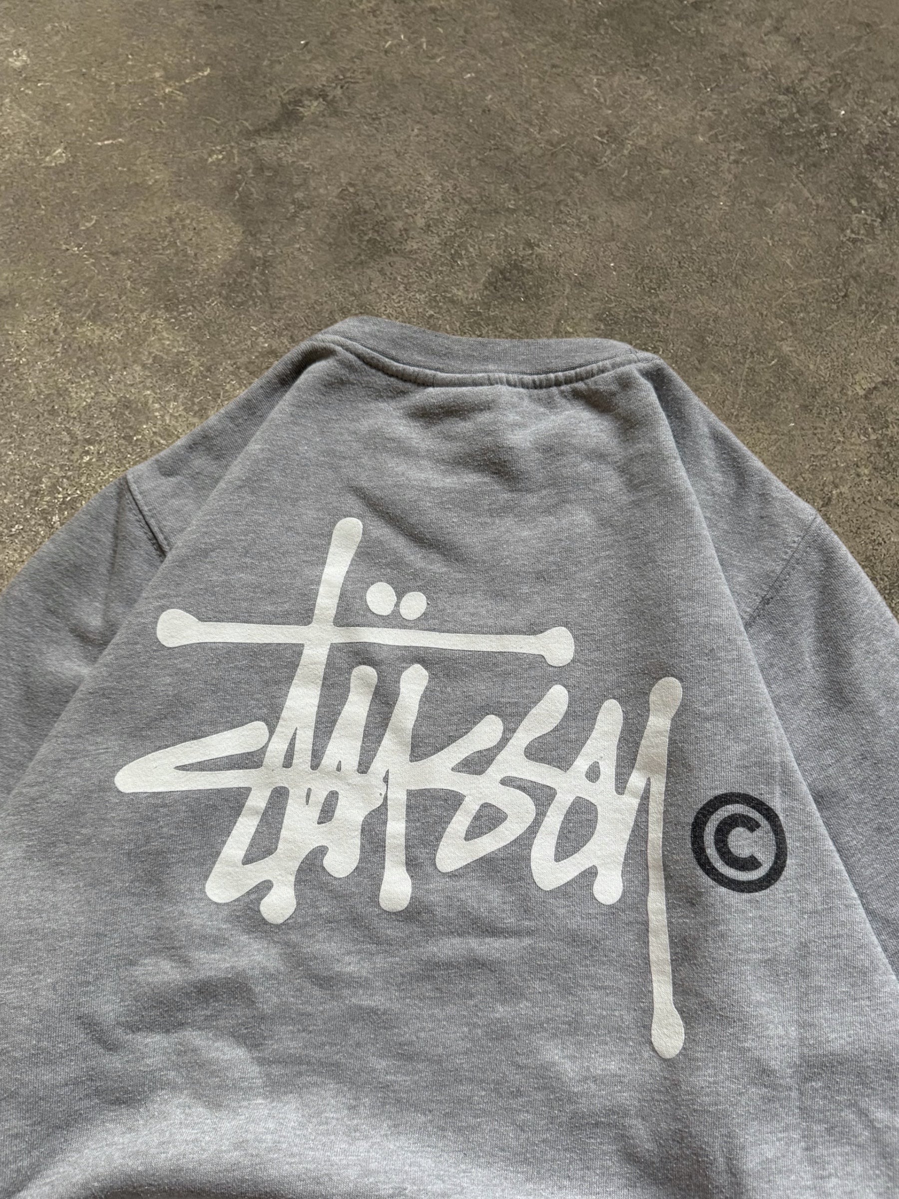 VINTAGE STÜSSY GREY BASIC LOGO SWEATSHIRT