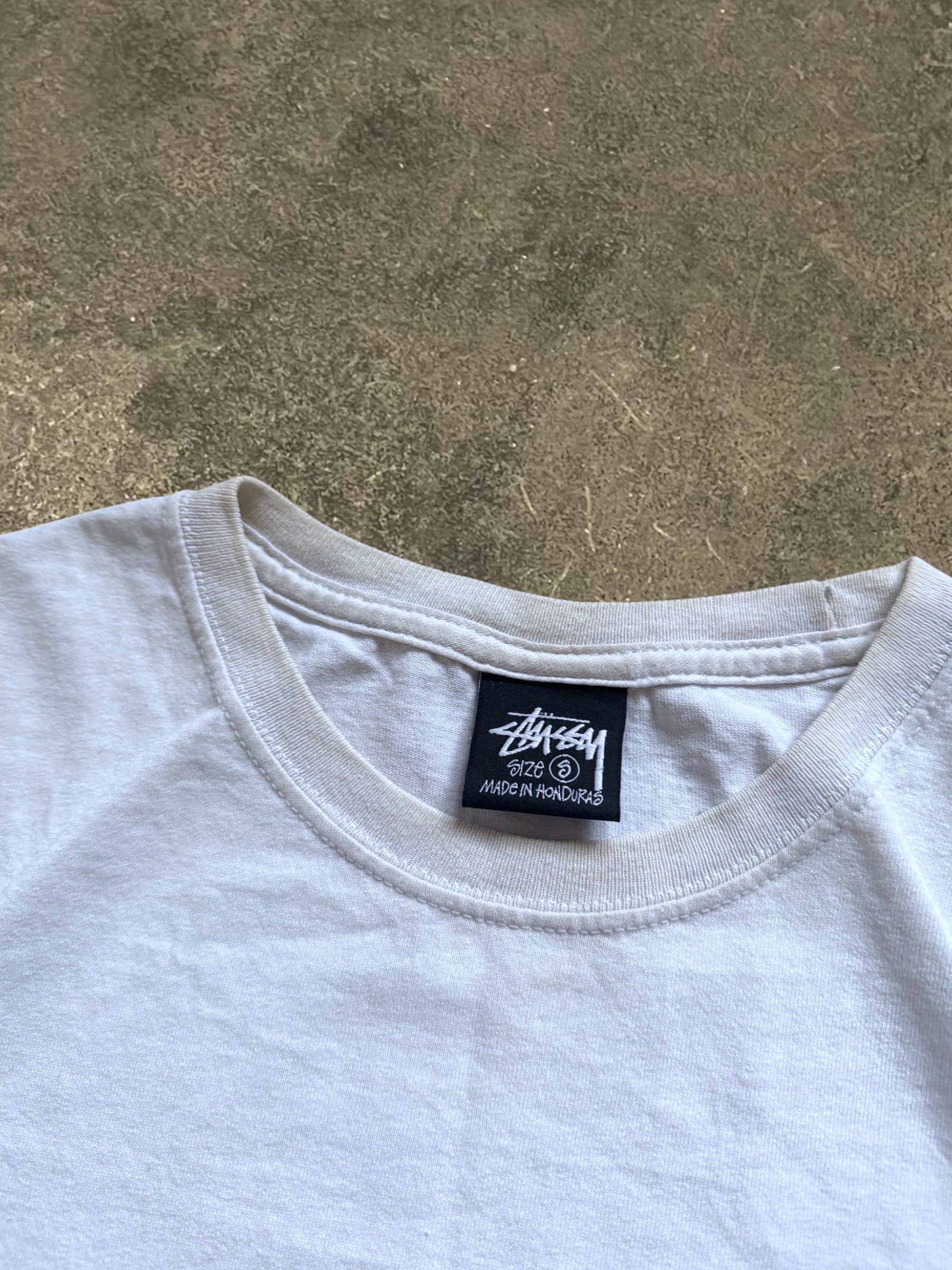 STÜSSY WHITE SPHINX LOGO T-SHIRT
