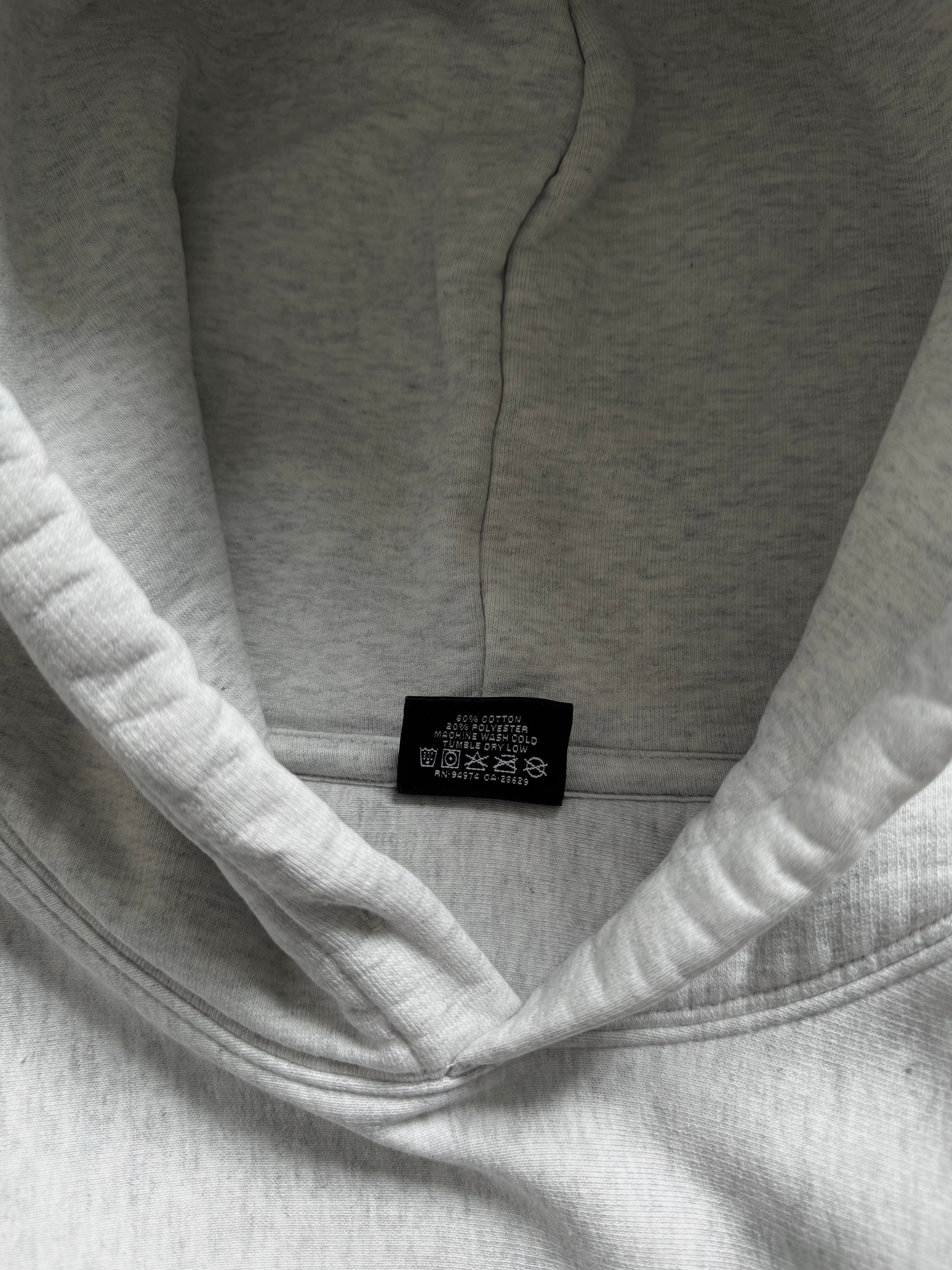 STÜSSY GREY STOCK APPLIQUE LOGO HOODIE