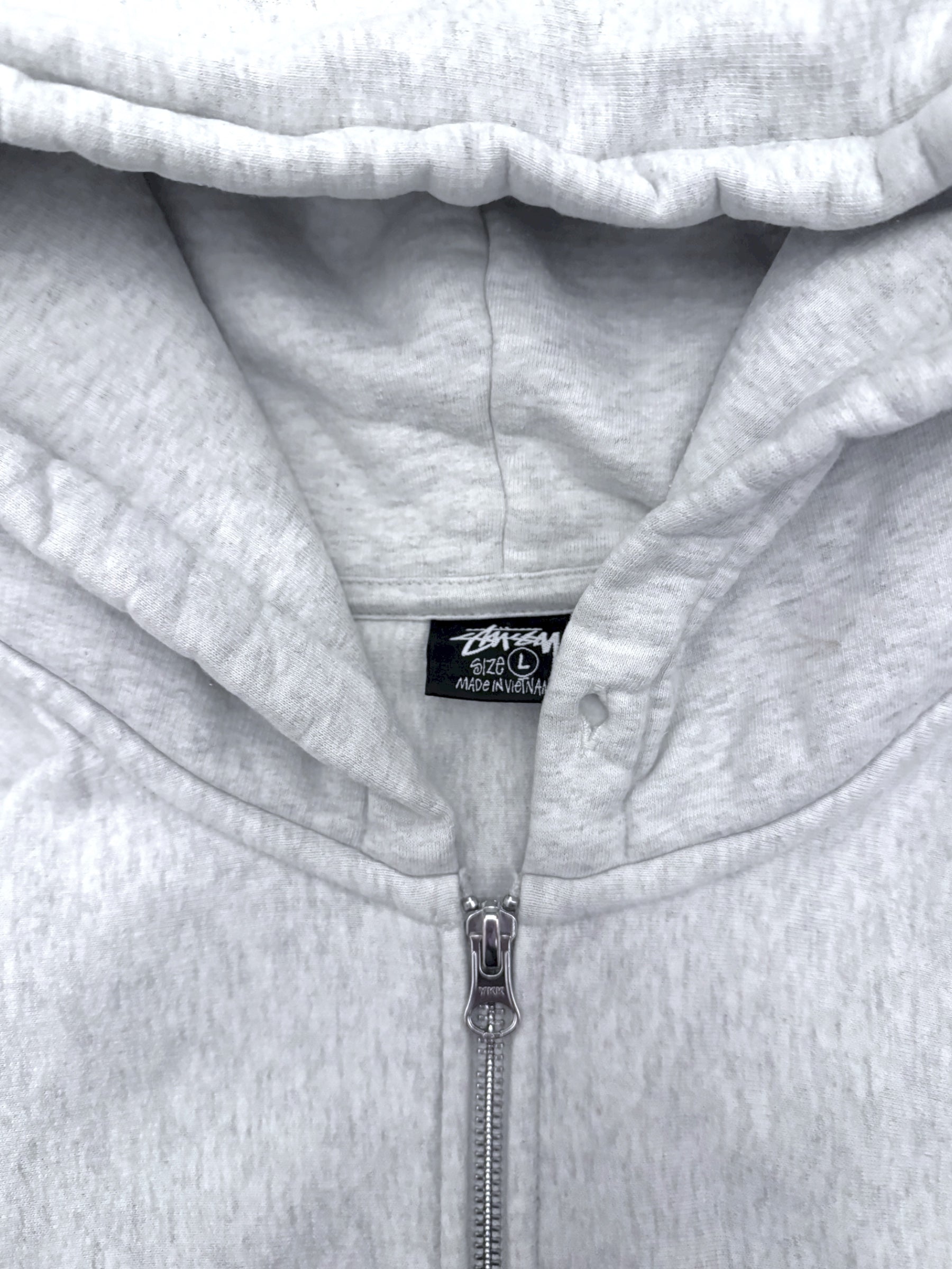 STÜSSY GREY WORLD TOUR ZIP-UP HOODIE