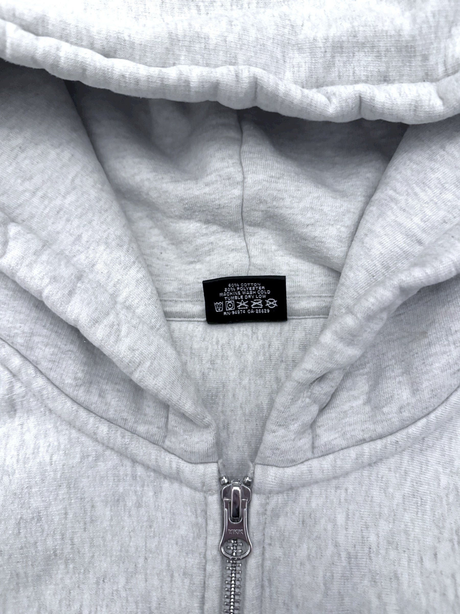 STÜSSY GREY WORLD TOUR ZIP-UP HOODIE