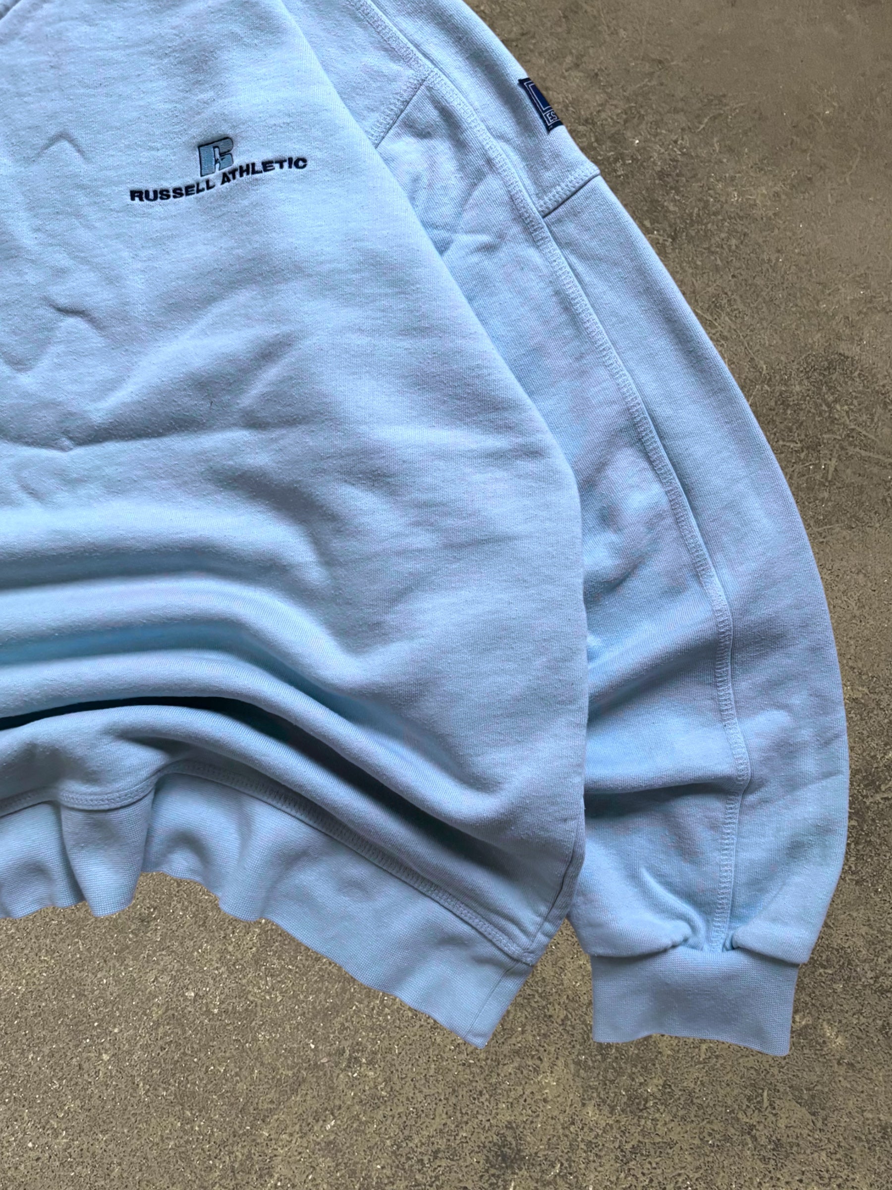 VINTAGE BLUE RUSSELL V-NECK SWEATSHIRT