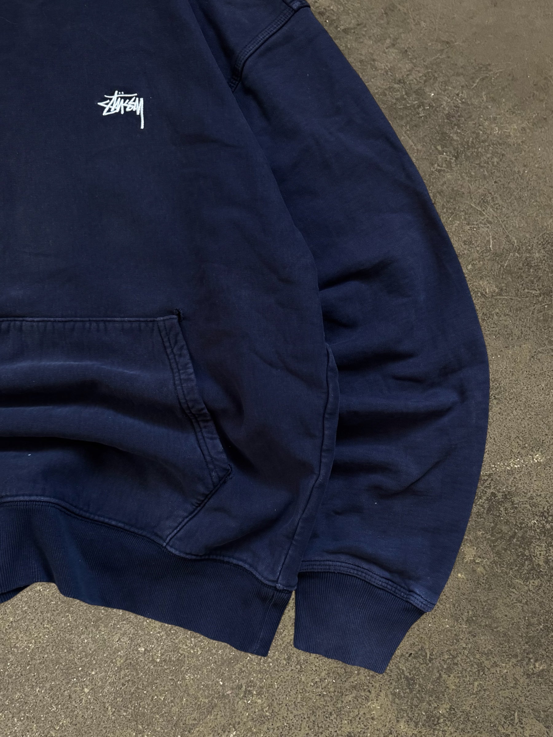 STÜSSY NAVY STOCK LOGO HOODIE