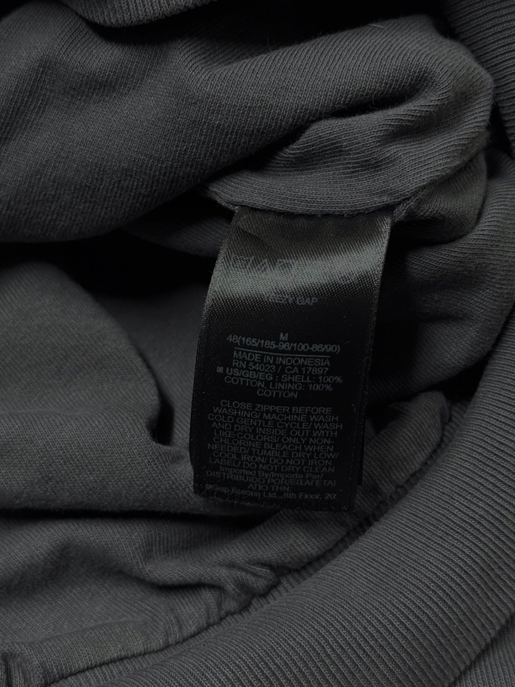 YEEZY X GAP UNRELEASED DARK GREY DOUBLE LAYERED ZIP-UP HOODIE
