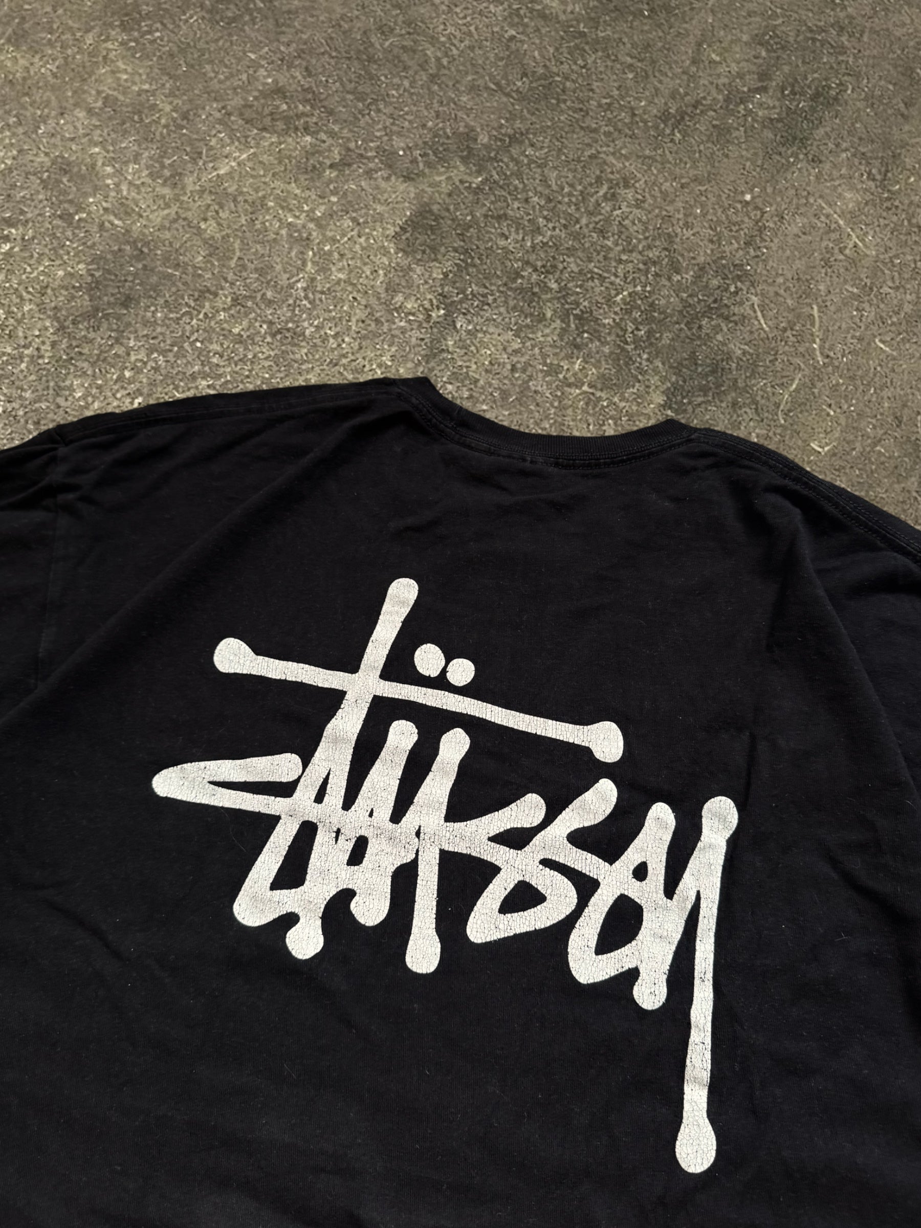 STÜSSY BLACK BASIC LOGO T-SHIRT