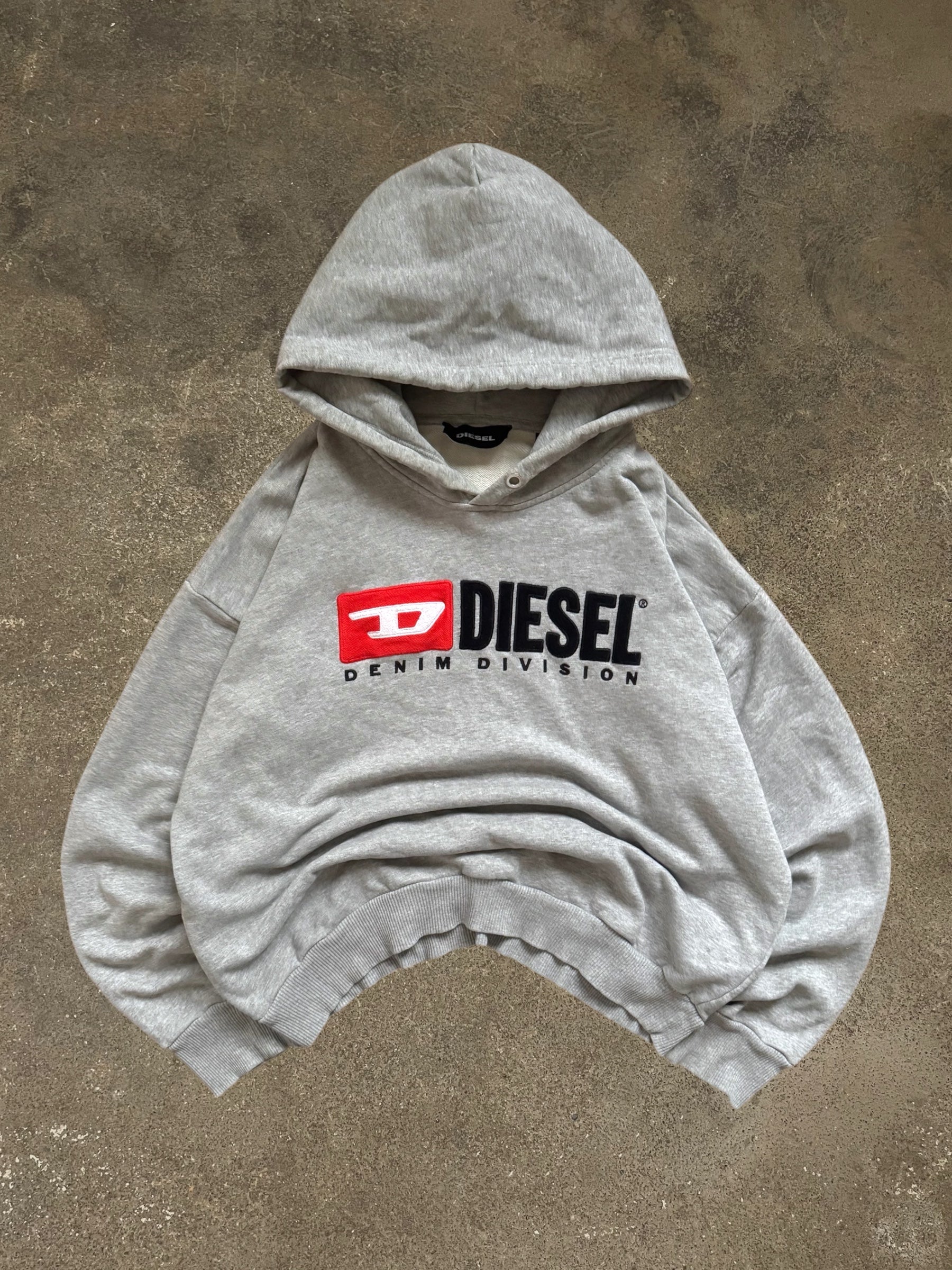 DIESEL GREY LOGO HOODIE