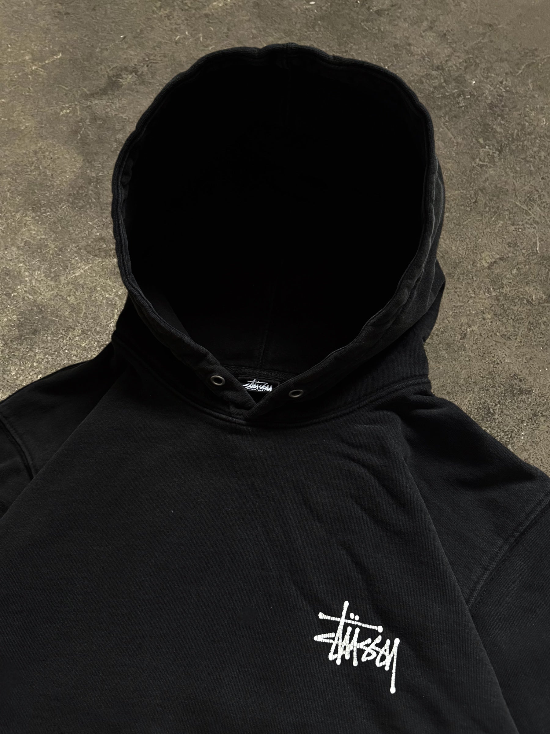 STÜSSY BLACK BASIC LOGO HOODIE