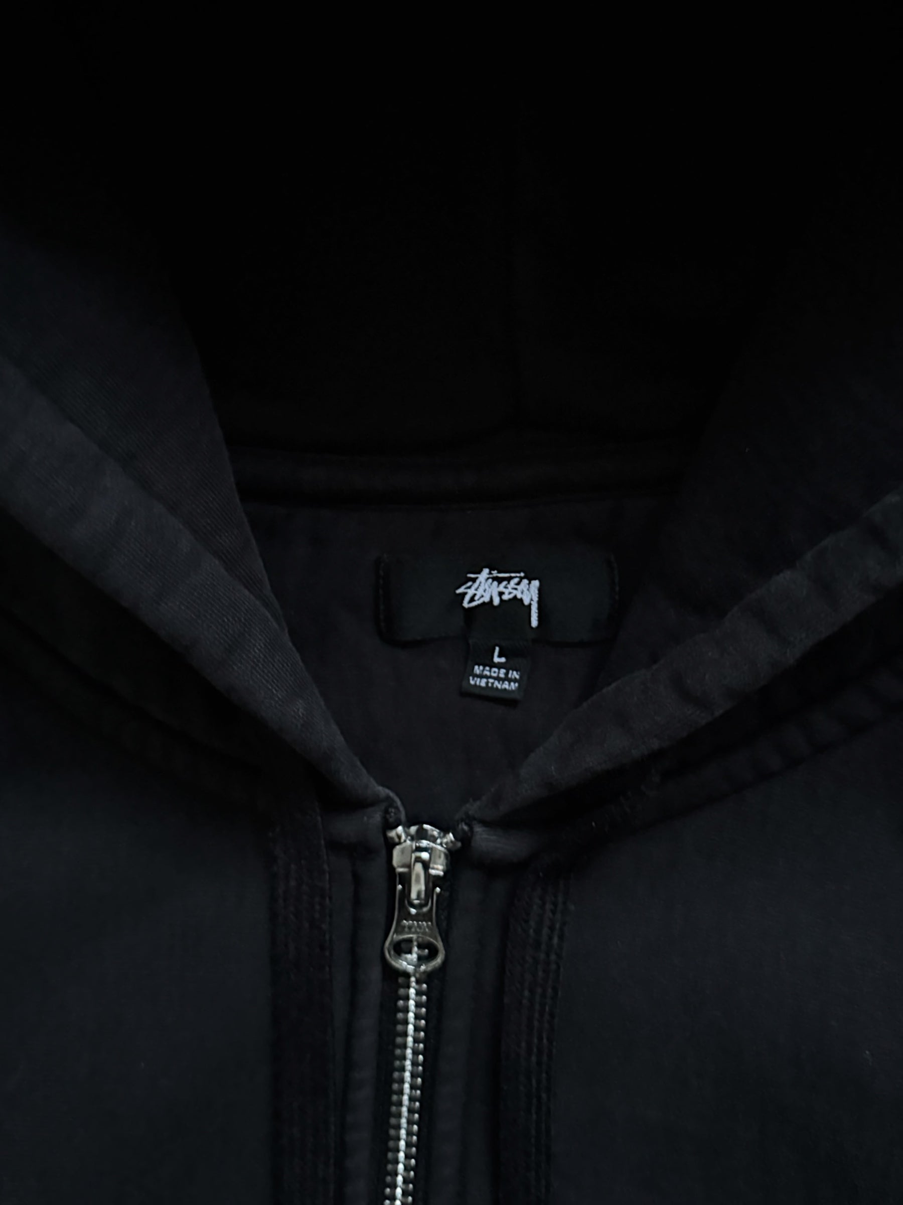 STÜSSY STOCK LOGO ZIP-UP HOODIE