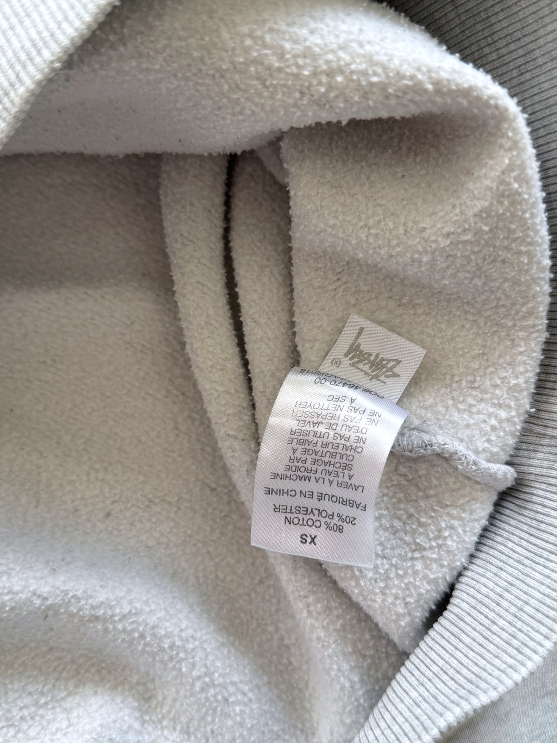 STÜSSY GREY APPLIQUE LOGO HOODIE