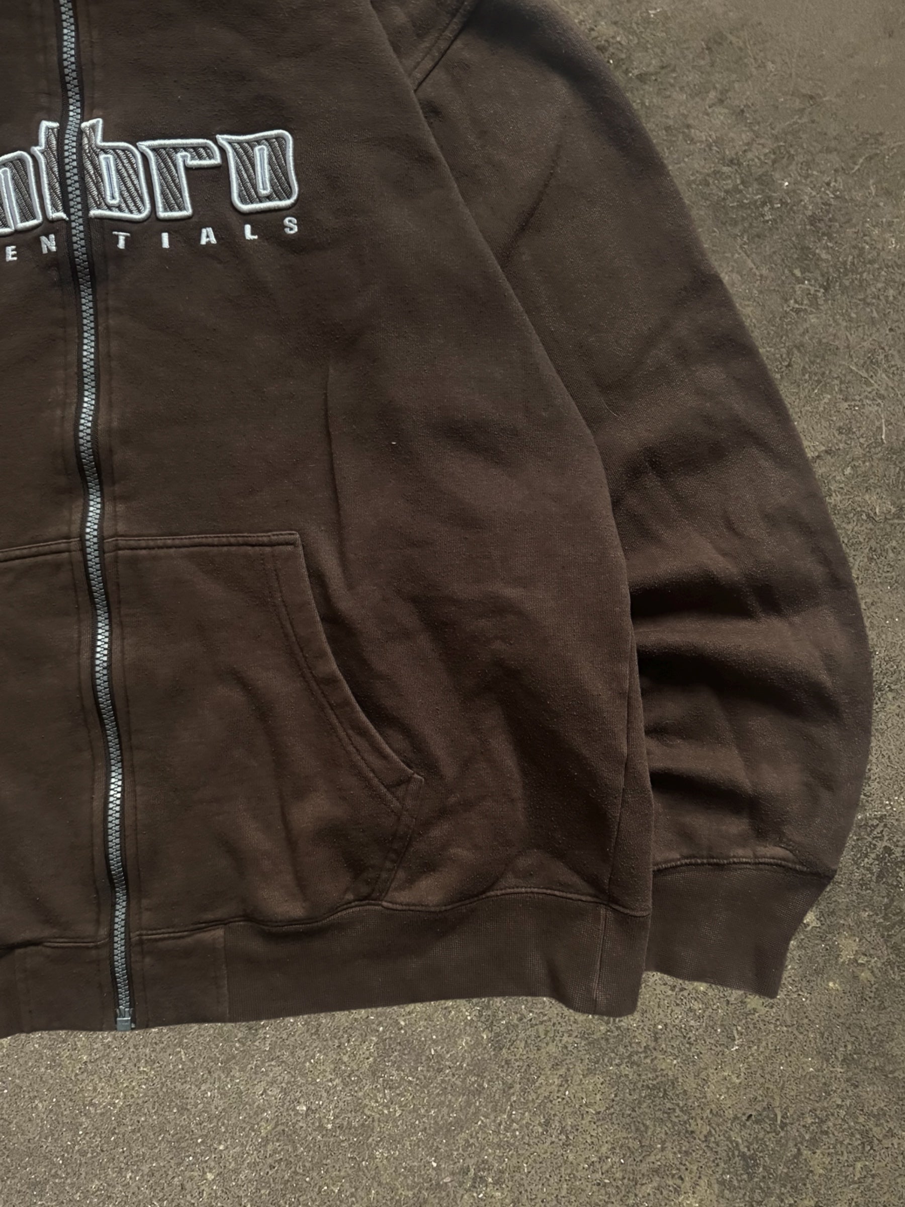 VINTAGE BROWN UMBRO ZIP-UP HOODIE