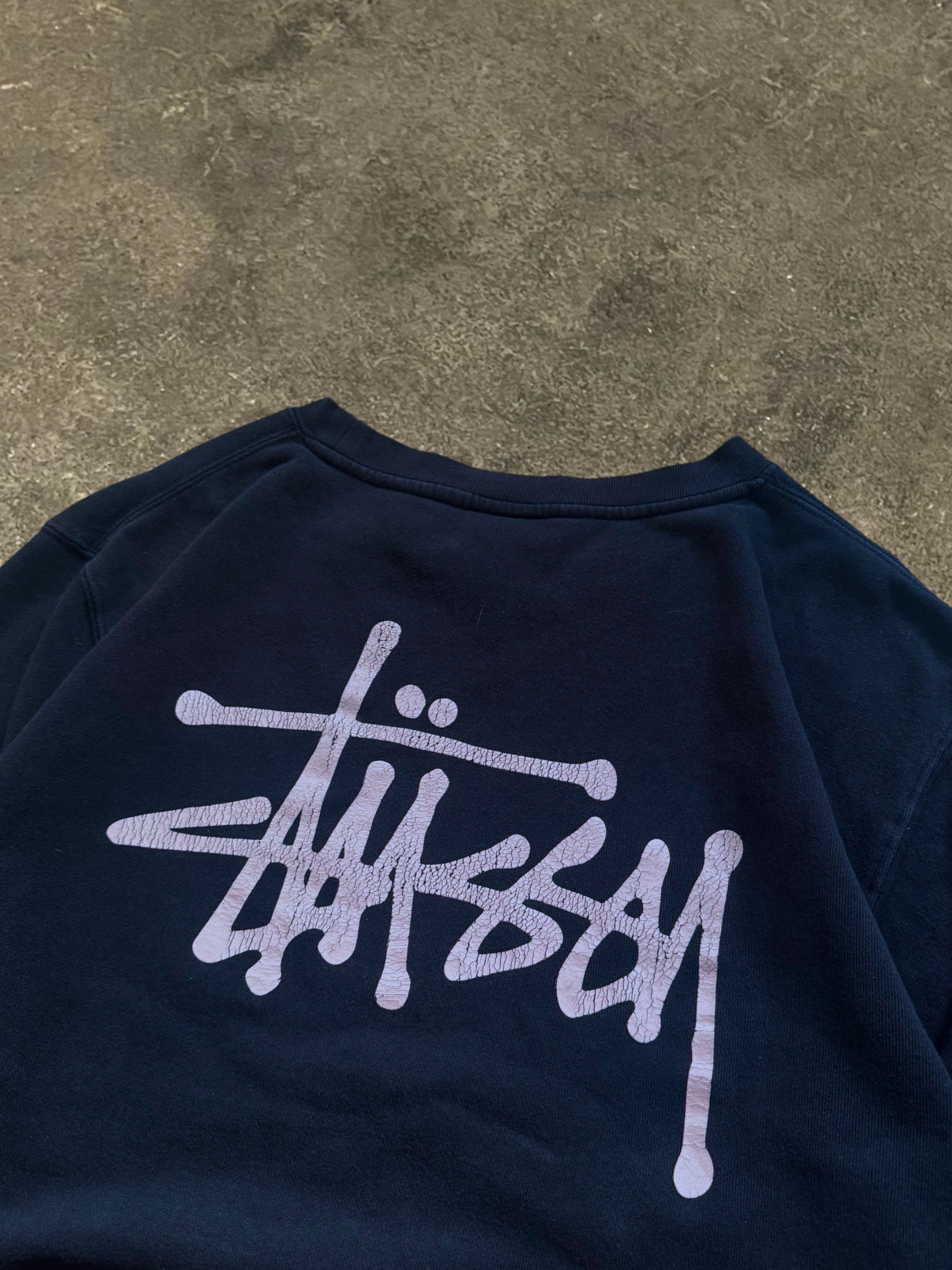 VINTAGE STÜSSY NAVY BASIC LOGO SWEATSHIRT