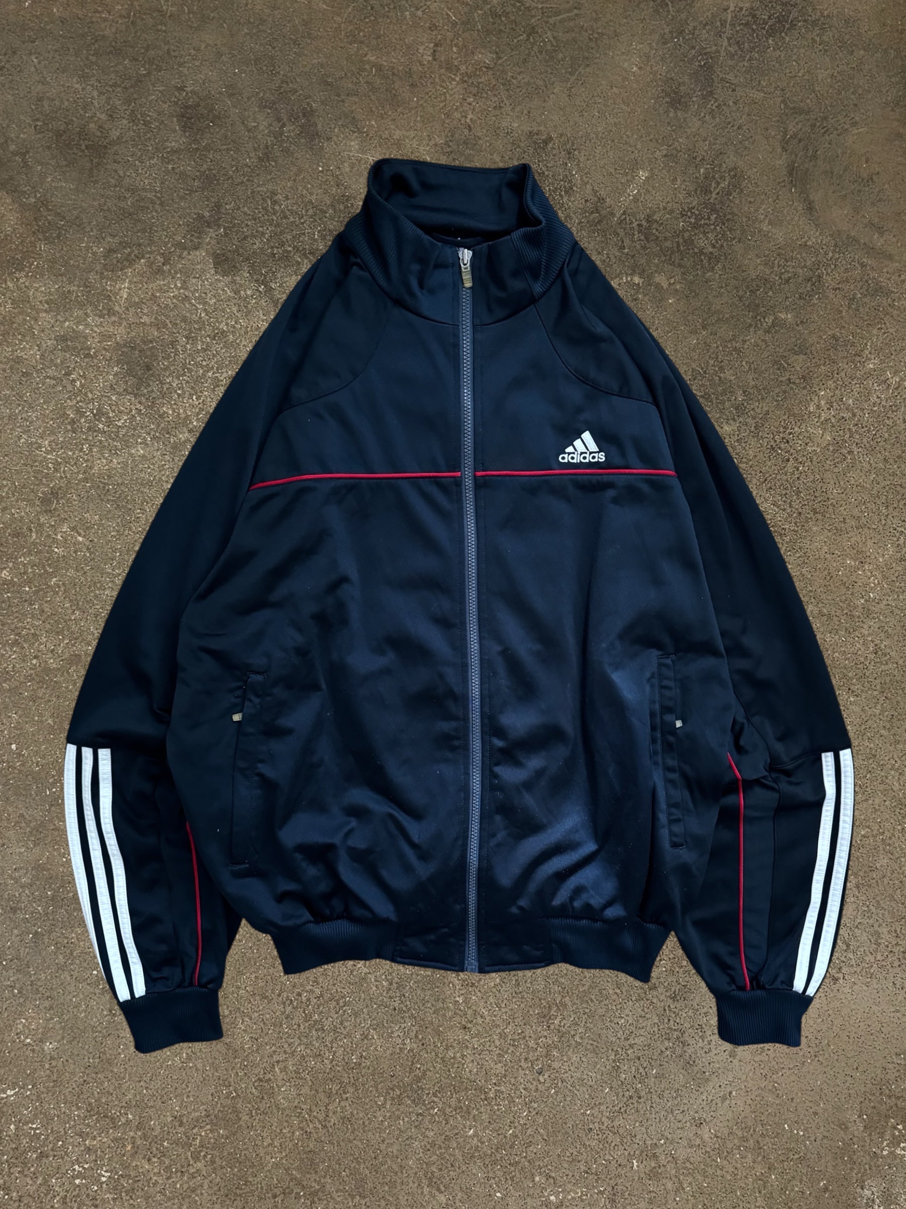 VINTAGE 00S NAVY BLUE ADIDAS TRACK JACKET