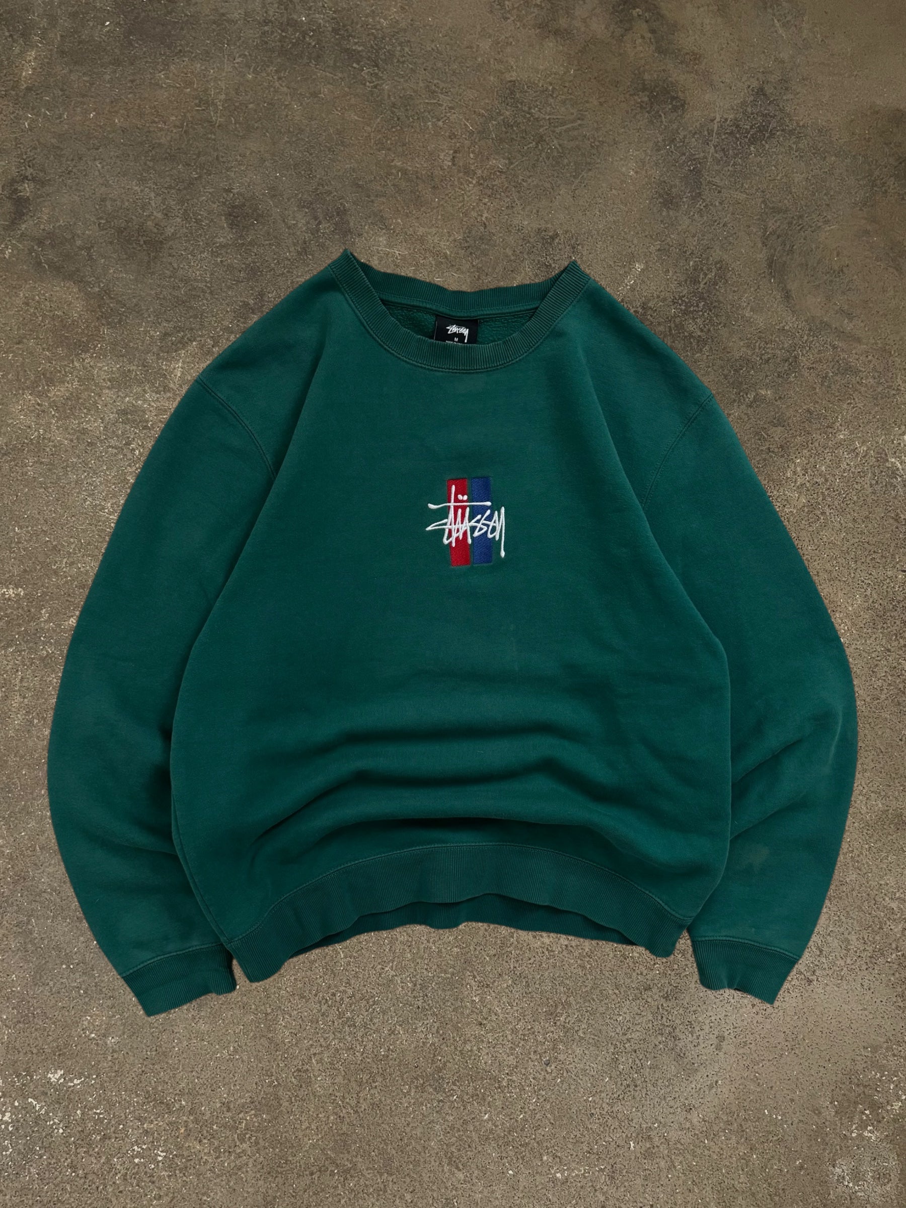 STÜSSY 2 BAR STOCK APPLIQUE SWEATSHIRT