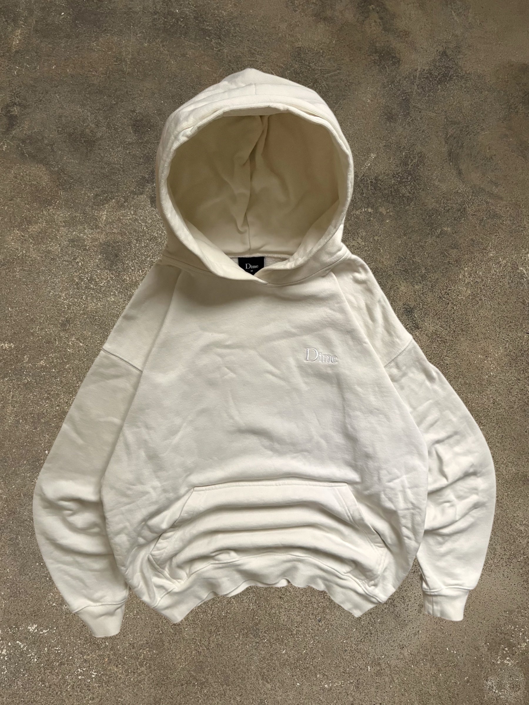 DIME NATURAL WHITE LITTLE LOGO HOODIE