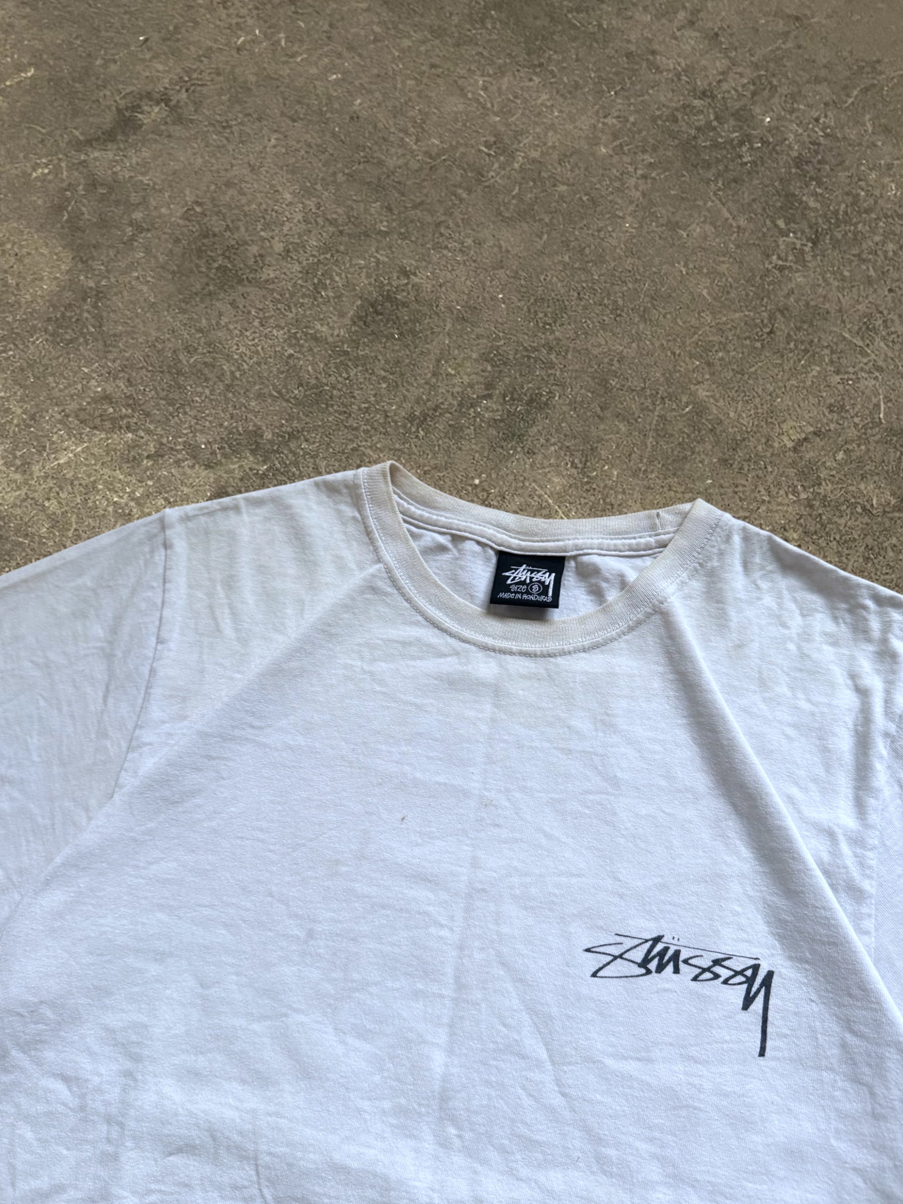 STÜSSY WHITE SPHINX LOGO T-SHIRT