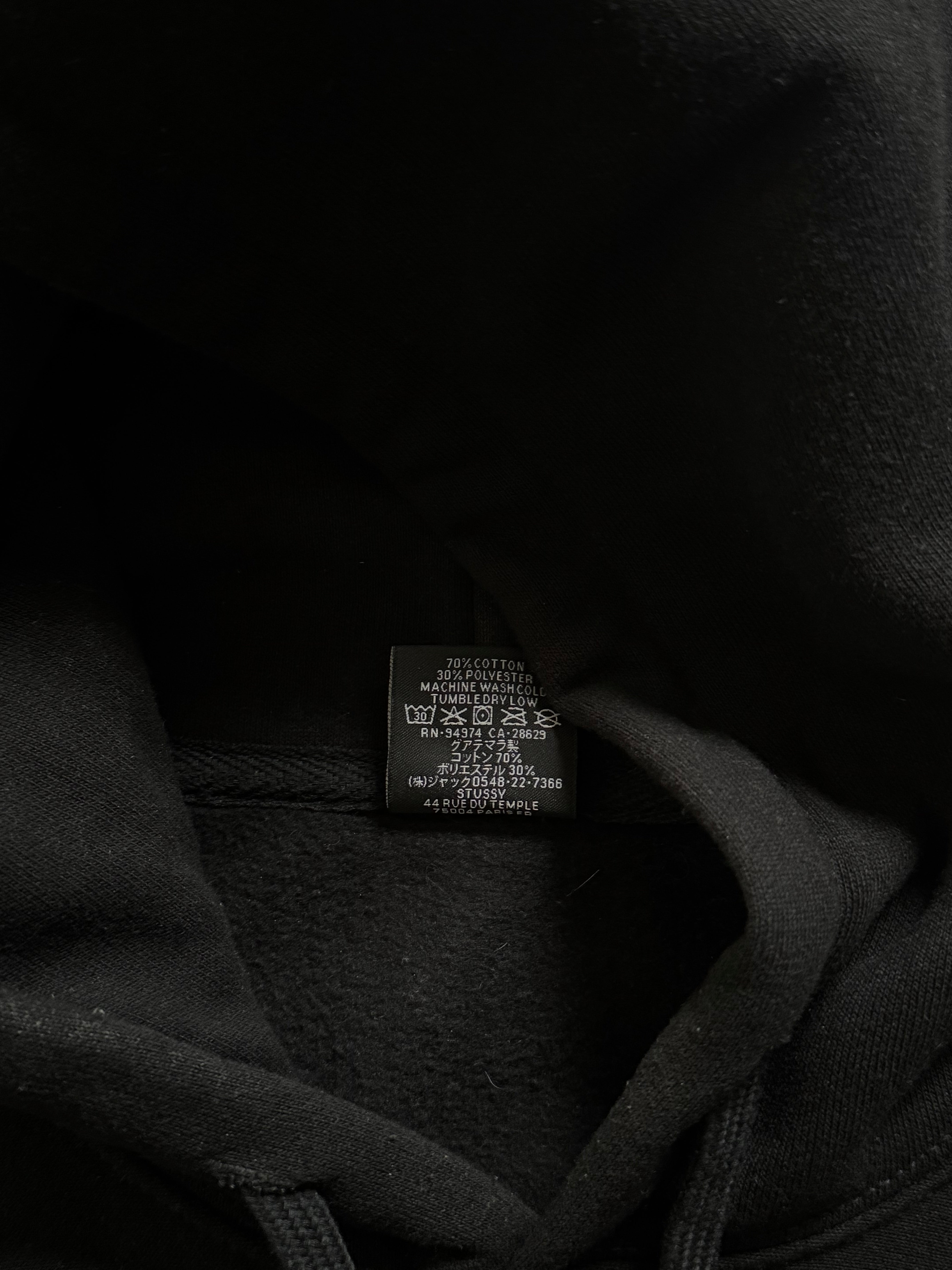 STÜSSY BLACK WORLD TOUR HOODIE