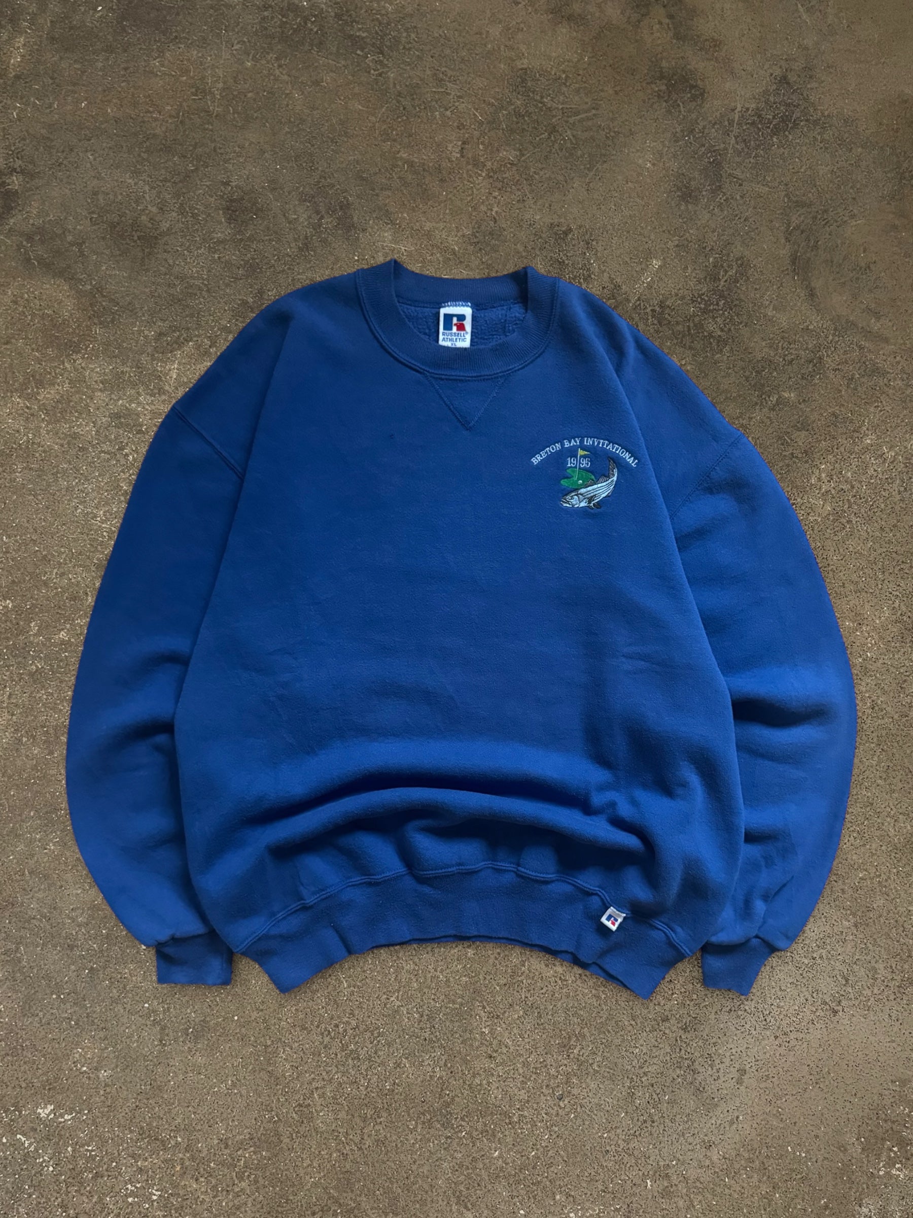 VINTAGE RUSSELL BLUE SWEATSHIRT, MADE IN U.S.A