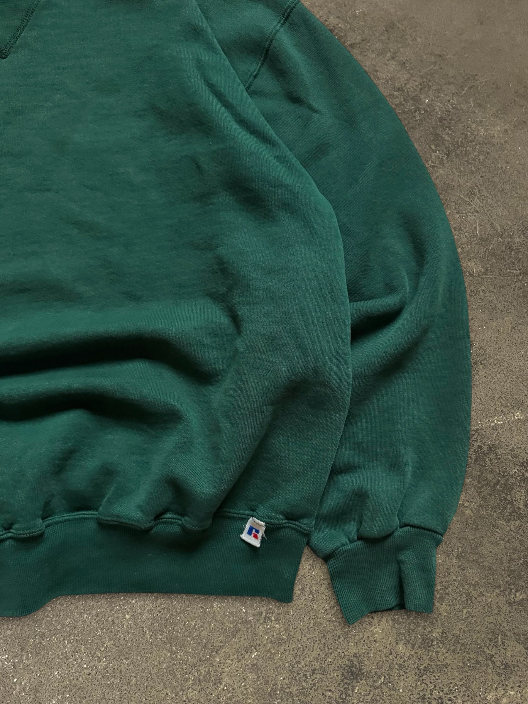 VINTAGE RUSSELL GREEN SWEATSHIRT, MADE IN U.S.A