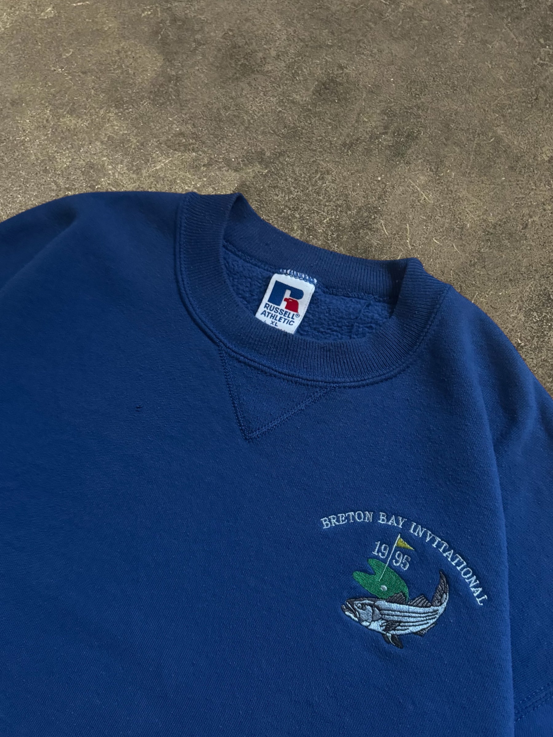 VINTAGE RUSSELL BLUE SWEATSHIRT, MADE IN U.S.A